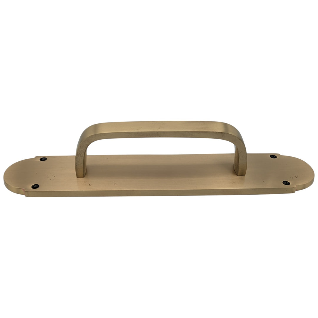 12 Inch Traditional Door Pull & Plate (Antique Brass Finish)