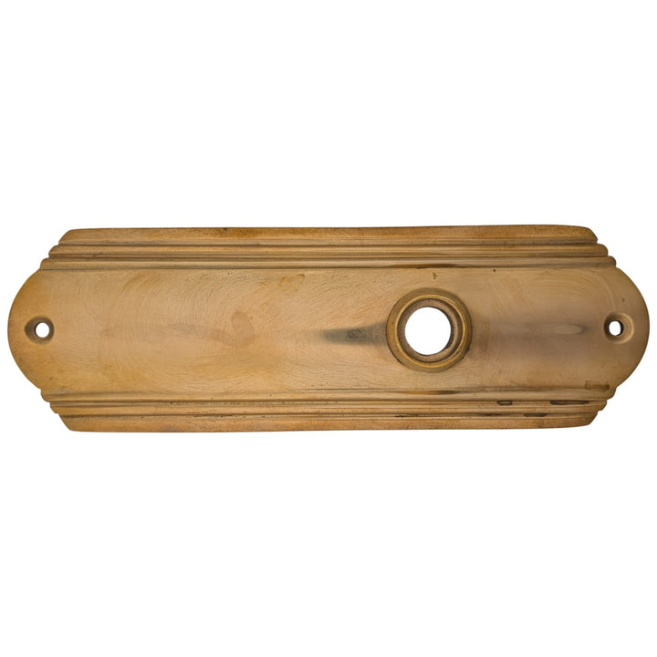 Art Deco Long Solid Brass Door Backplate (Polished Brass Finish)