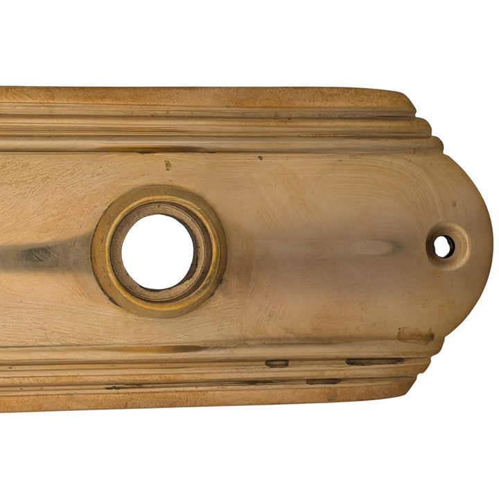 Art Deco Long Solid Brass Door Backplate (Polished Brass Finish)