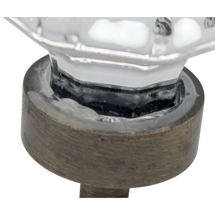 1 3/8 Inch Crystal Clear Octagon Old Town Cabinet and Furniture Knob