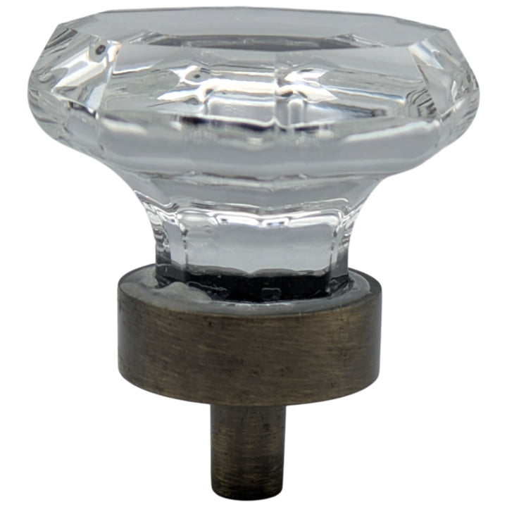 1 3/8 Inch Crystal Clear Octagon Old Town Cabinet and Furniture Knob