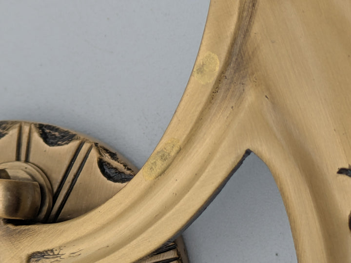 4 Inch Solid Brass Curved Drop Pull (Antique Brass Finish)