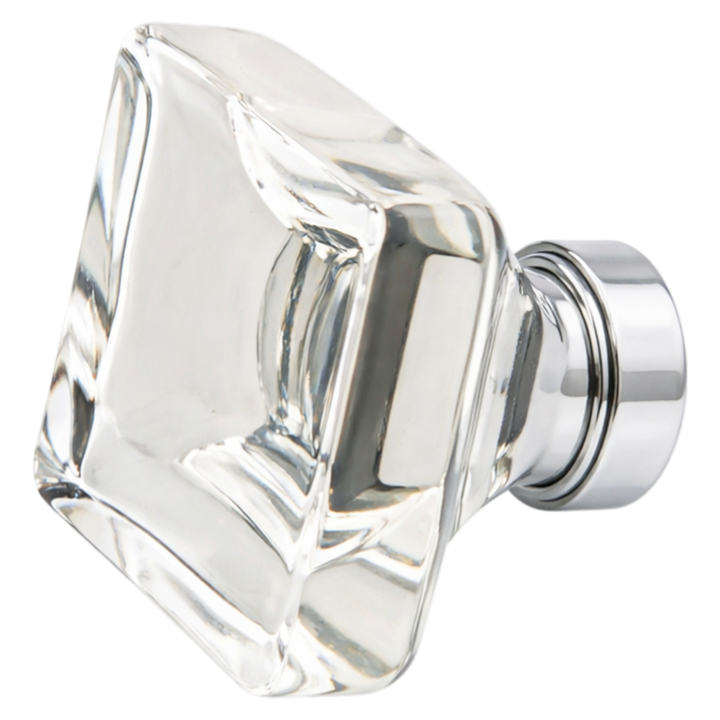 1 5/8 Inch Clear Crystal Glass Lido Cabinet & Furniture Knob