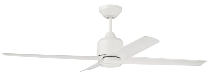 ##Antique Hardware## 52" Quell Fan, White Finish, White Blades. LED Light, WIFI and Control Included