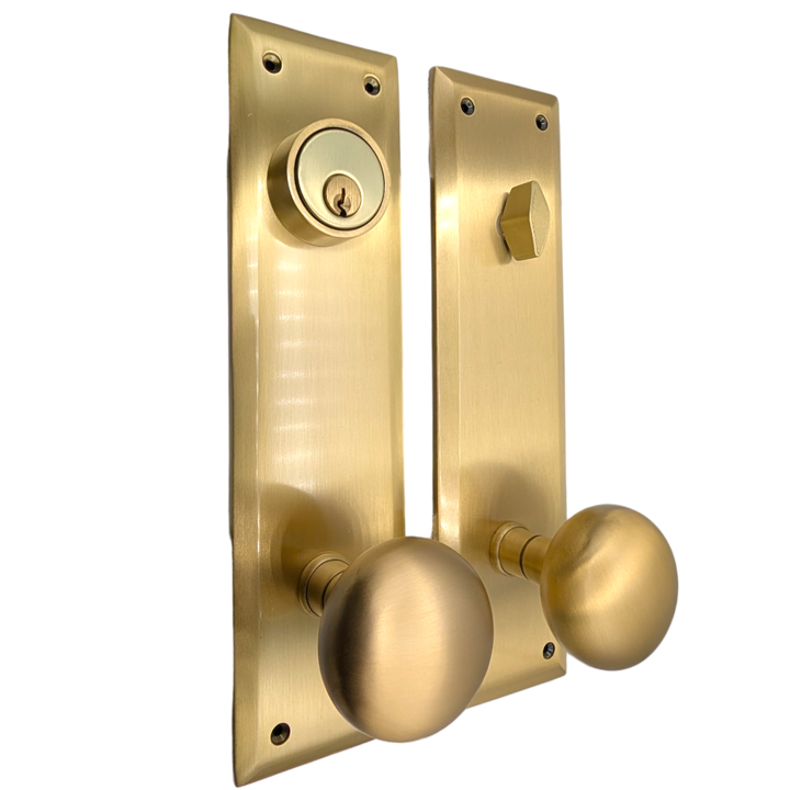 ##Antique Hardware## Quaker Style Single-Door Deadbolt Entryway Set (Several Finish Options)