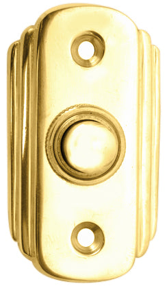 2 1/2 Inch Solid Brass Art Deco Doorbell Button