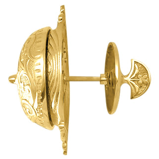 Brass Eastlake Mechanical Twist Door Bell 5 3/8 Inch Eastlake Doorbell