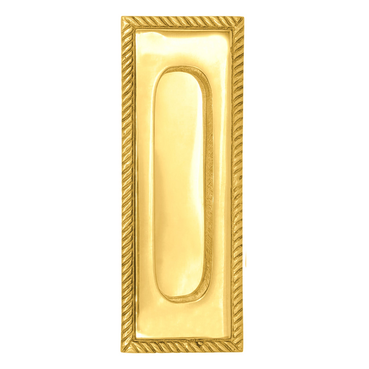 Georgian Rope Rectangular Pocket Door Pull (Several Finishes Available)
