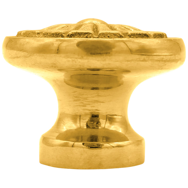 1 1/3" Solid Brass Round Vintage Fan Cabinet and Furniture Knob