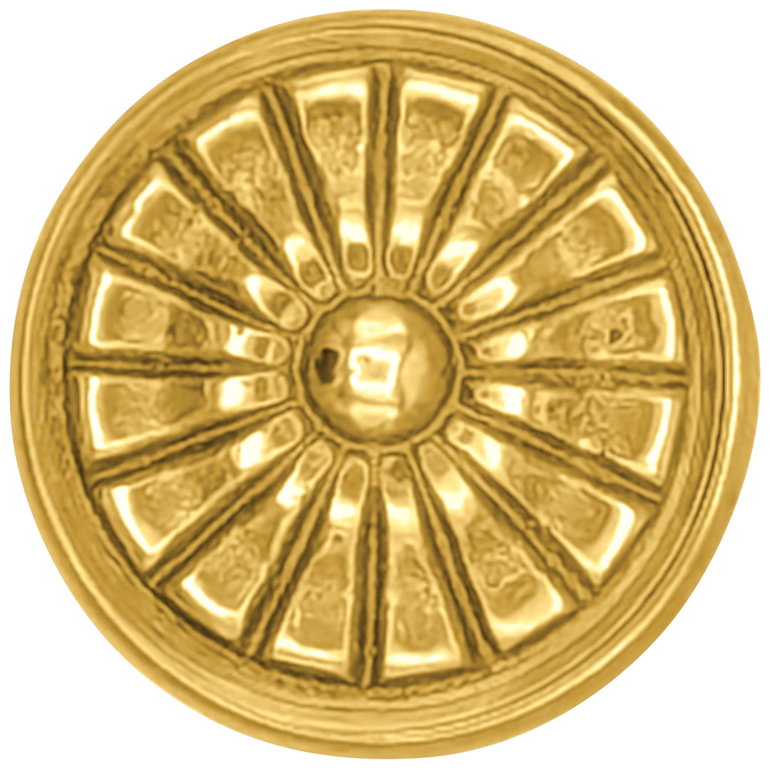 1 1/3" Solid Brass Round Vintage Fan Cabinet and Furniture Knob