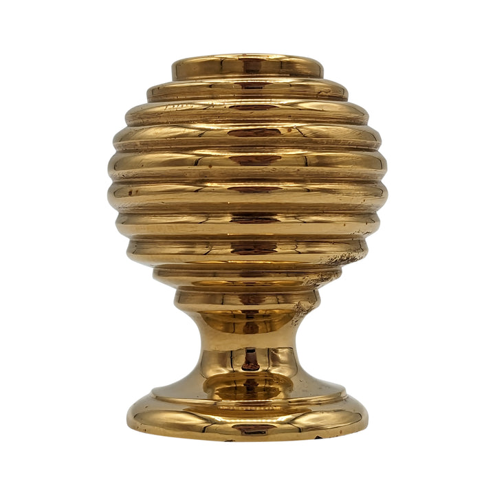 ##Antique Hardware## 1 3/8 Inch Solid Brass Concentric Art Deco Round Cabinet and Furniture Knob