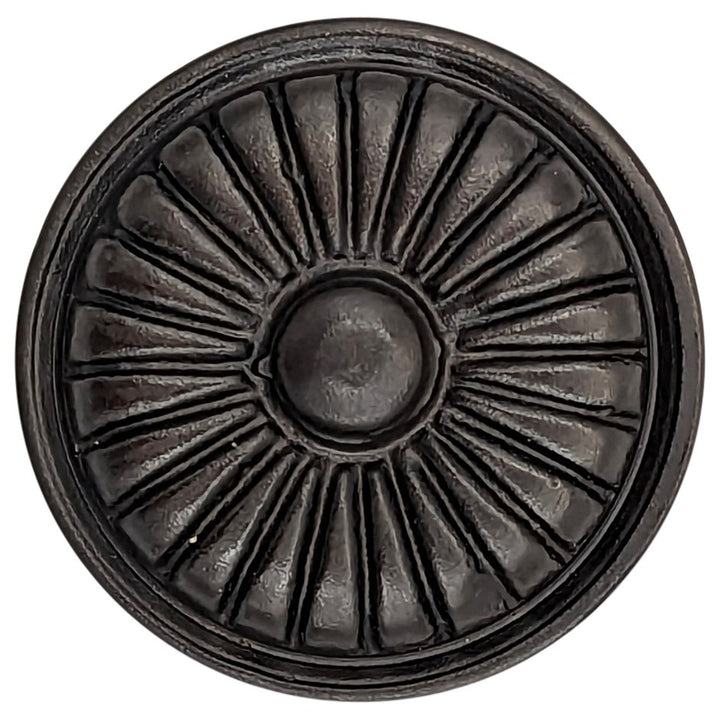 ##Antique Hardware## 1 1/4 Inch Solid Brass Vintage Art Deco Fan Cabinet and Furniture Knob