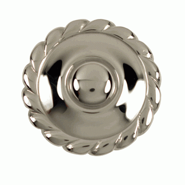 1 1/2 Inch Solid Brass Georgian Roped Cabinet & Furniture Knob (Polished Nickel Finish)