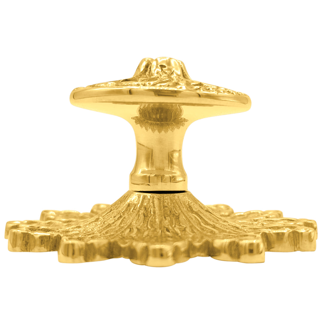 3 3/8 Inch Rococo Cabinet & Furniture Knob with Backplate (Several Finishes Available)