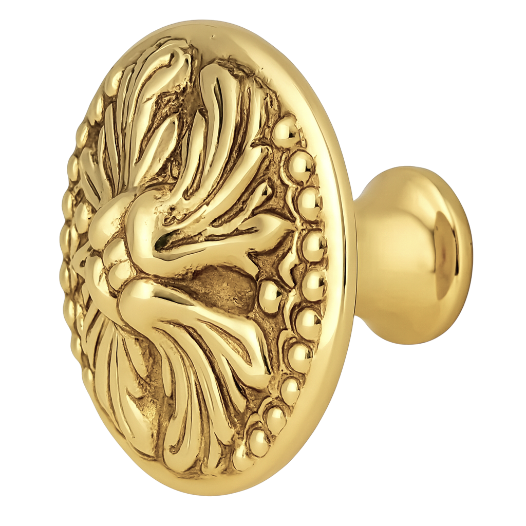 ##Antique Hardware## 1 1/2 Inch Solid Brass Designer Rococo Cabinet Knob (Several Finishes Available)