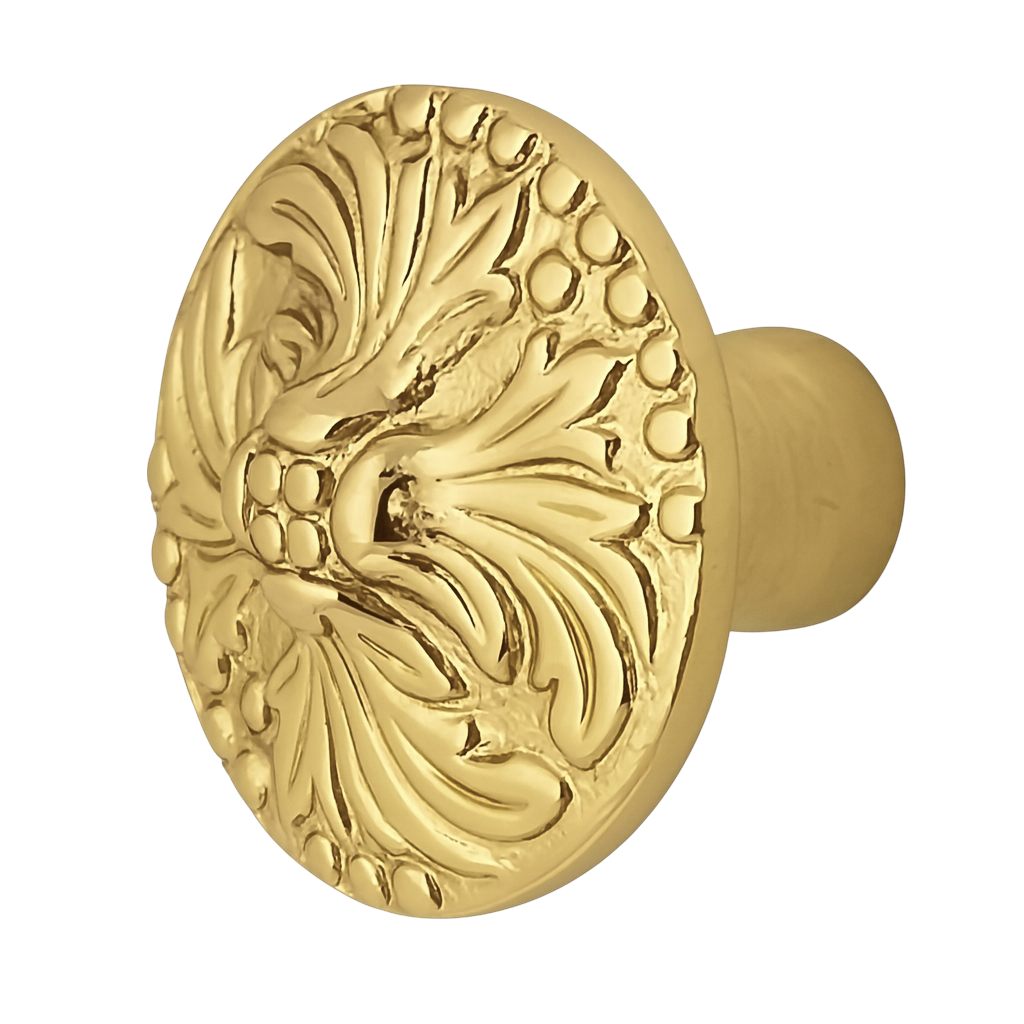 ##Antique Hardware## 1 1/4 Inch Solid Brass Victorian Rococo Cabinet and Furniture Knob (Several Finishes Available)