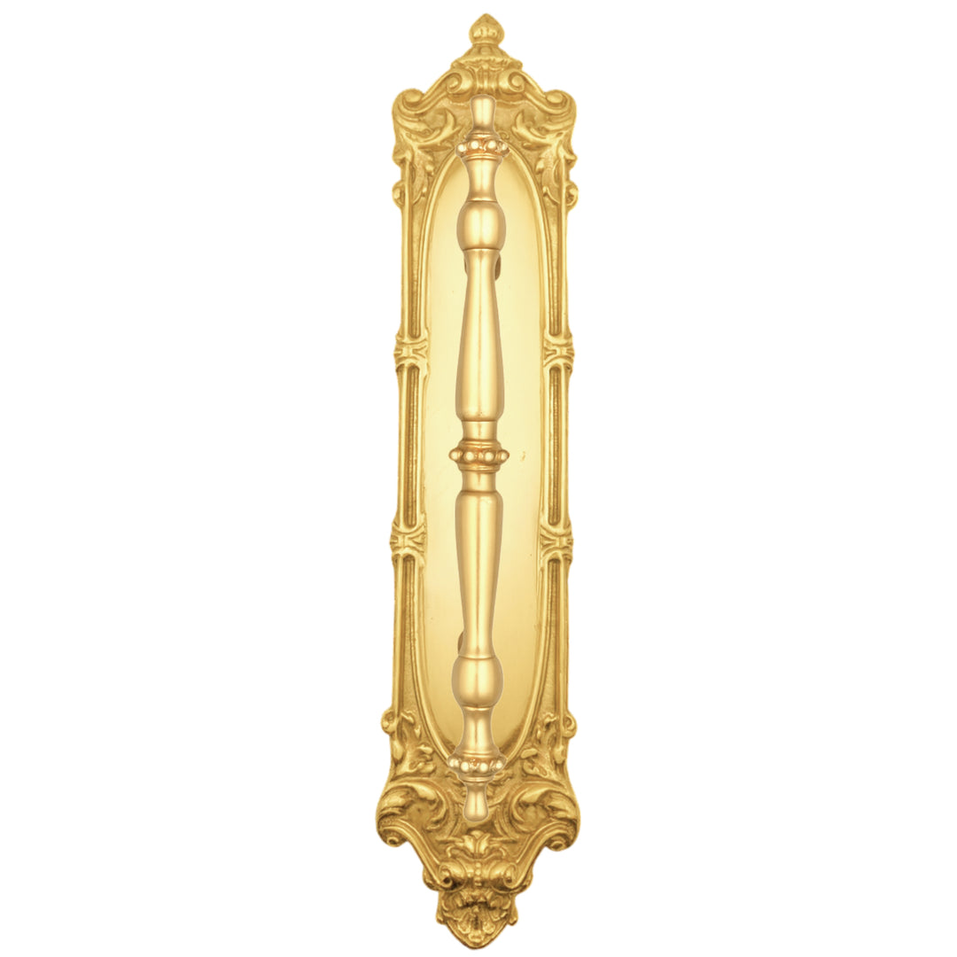 ##Antique Hardware## 14 1/2 Inch Solid Brass Victorian Pull Plate