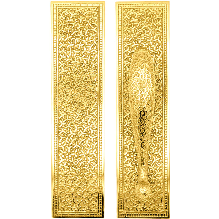 12 Inch Solid Brass Rice Pattern Door Pull and Push Plate (Several Finishes Available)