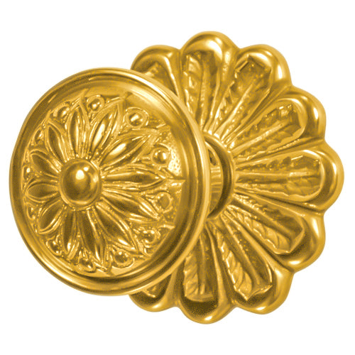 ##Antique Hardware## Maltesia Flower Rosette Door Set with Floral Imprint Door Knobs (Several Finishes Available)