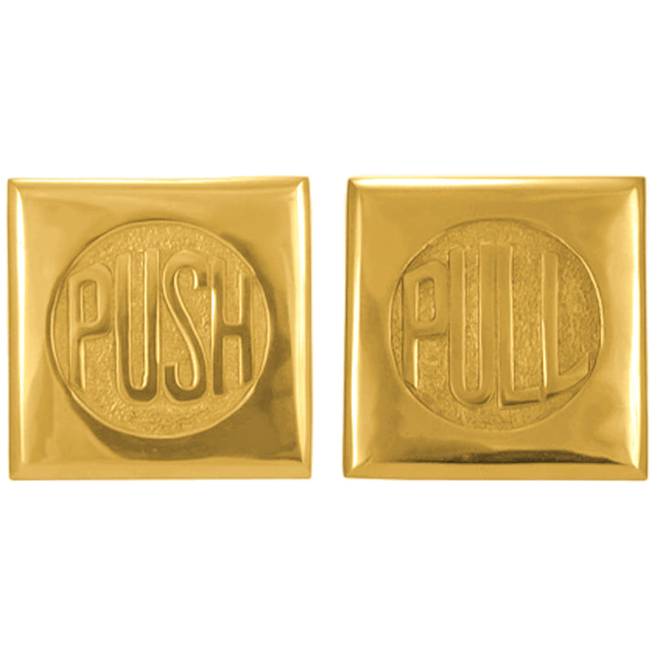 Solid Brass 2 3/4 Inch Brass Classic American "Pull" & "Push" Signs (Several Finishes Available)