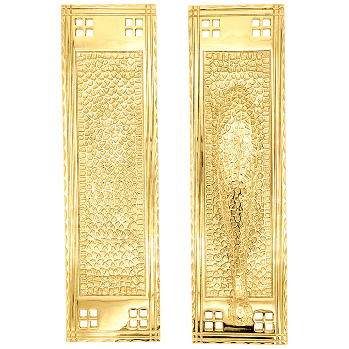 12 Inch Arts & Crafts Style Door Pull & Push Plate Set (Several Finishes Available)