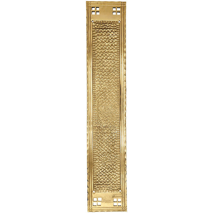 ##Antique Hardware## Open Box Sale Item 15 Inch Craftsman Style Push Plate (Polished Brass)