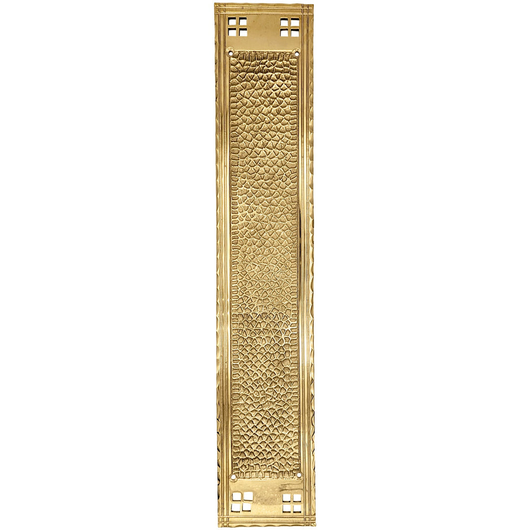 ##Antique Hardware## Open Box Sale Item 15 Inch Craftsman Style Push Plate (Polished Brass)