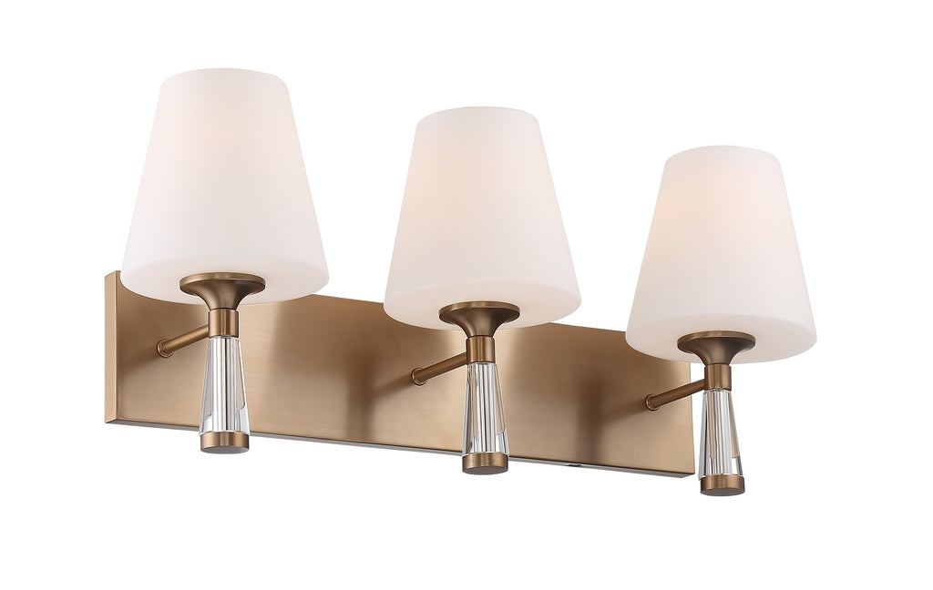 ##Antique Hardware## Ramsey 3 Light Vibrant Gold Bathroom Vanity