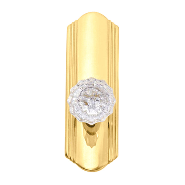 Art Deco Long Backplate Door Set with Fluted Crystal Door Knobs (Several Finishes Available)