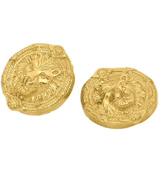 Solid Brass Deadbolt Hole Cover - Lion Heads