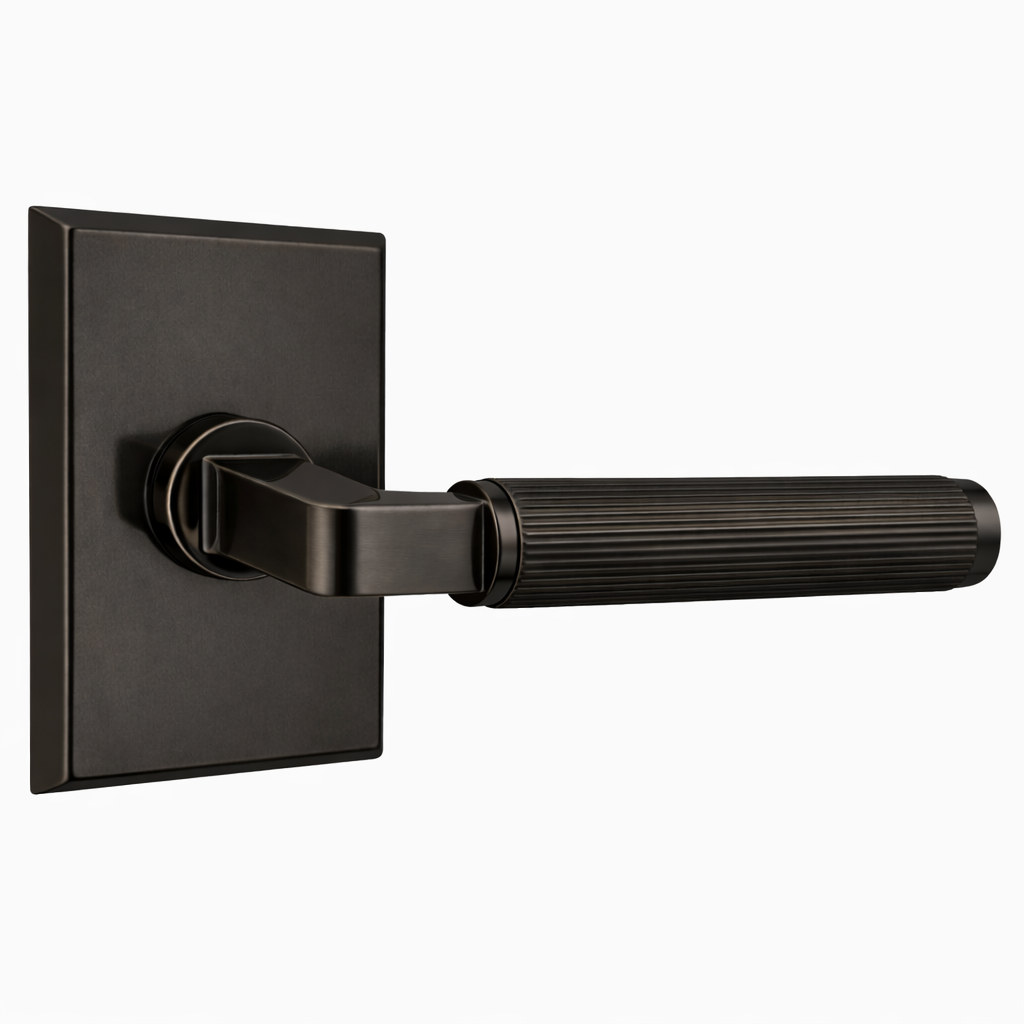 ##Antique Hardware## Magnifique® Rectangular Door Set with Modern Smooth Lever (Several Finishes Available)