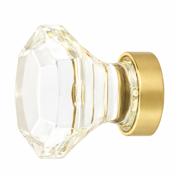 1 1/4 Inch Crystal Glass Old Town Clear Cabinet & Furniture Knob