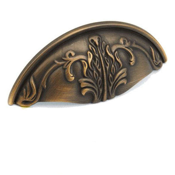 ##Antique Hardware## 4 3/4 Inch (3 Inch c-c) Corinthian Cup Pull