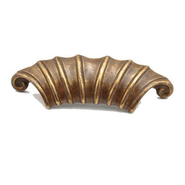 ##Antique Hardware## 4 1/2 Inch (2 Inch c-c) Symphony French Court Cup Pull