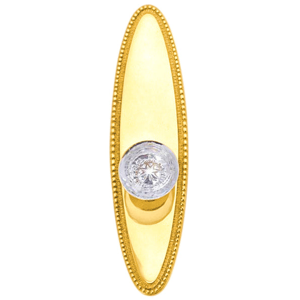 Oval Beaded Backplate Door Set with Round Crystal Door Knobs (Several Finishes Available)