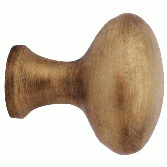 ##Antique Hardware## 1 1/4 Inch Solid Brass Traditional Egg Shaped Cabinet & Furniture Knob