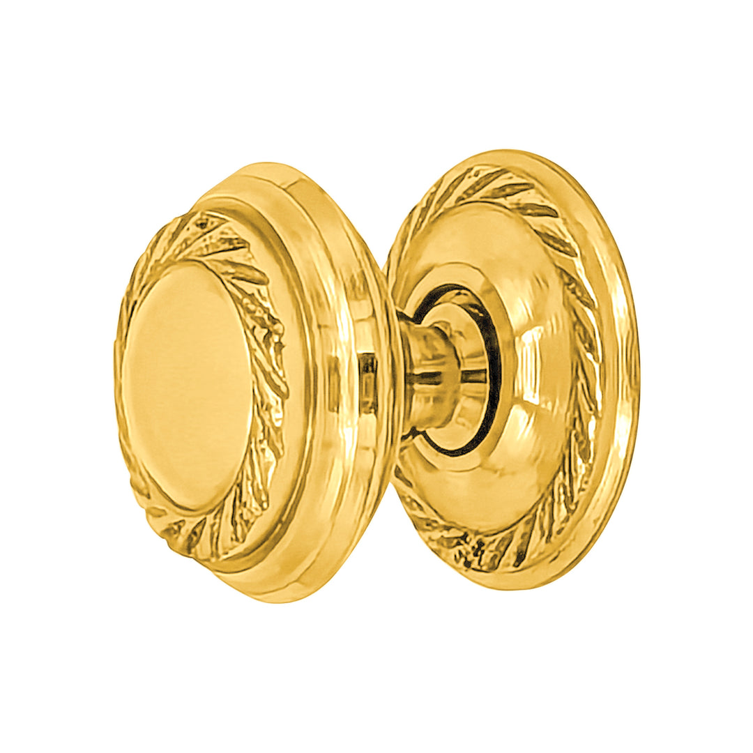 ##Antique Hardware## 1 Inch Solid Brass Georgian Roped Round Cabinet & Furniture Knob