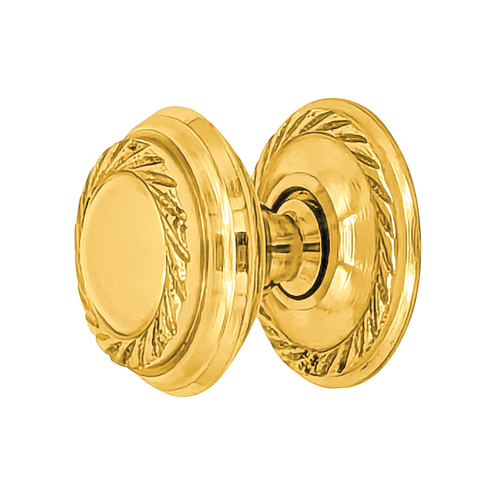 ##Antique Hardware## 1 Inch Solid Brass Georgian Roped Round Cabinet & Furniture Knob