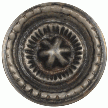 Antique Hardware 1 1/4 Inch Solid Brass Beaded Star Round Cabinet & Furniture Knob CABINET KNOB