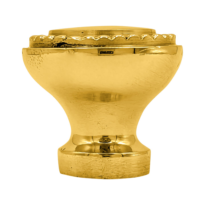 1 Inch Solid Brass Beaded Round Cabinet & Furniture Knob