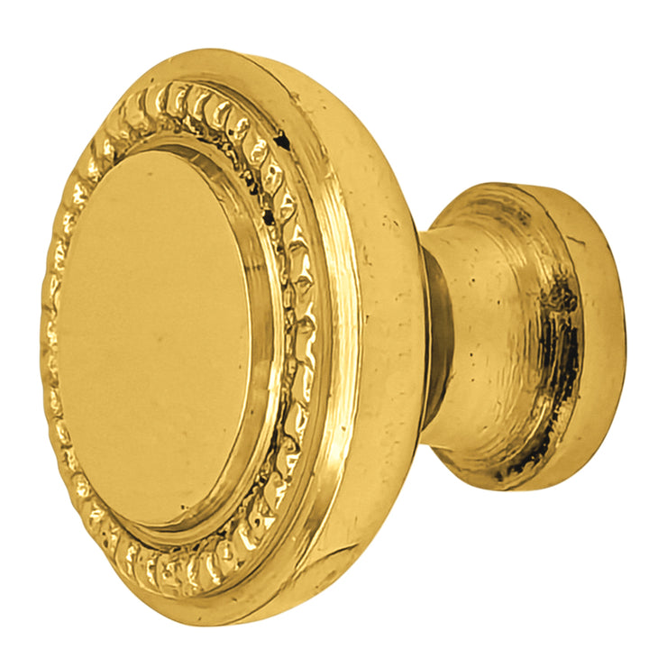 1 1/4 Inch Solid Brass Beaded Round Cabinet & Furniture Knob