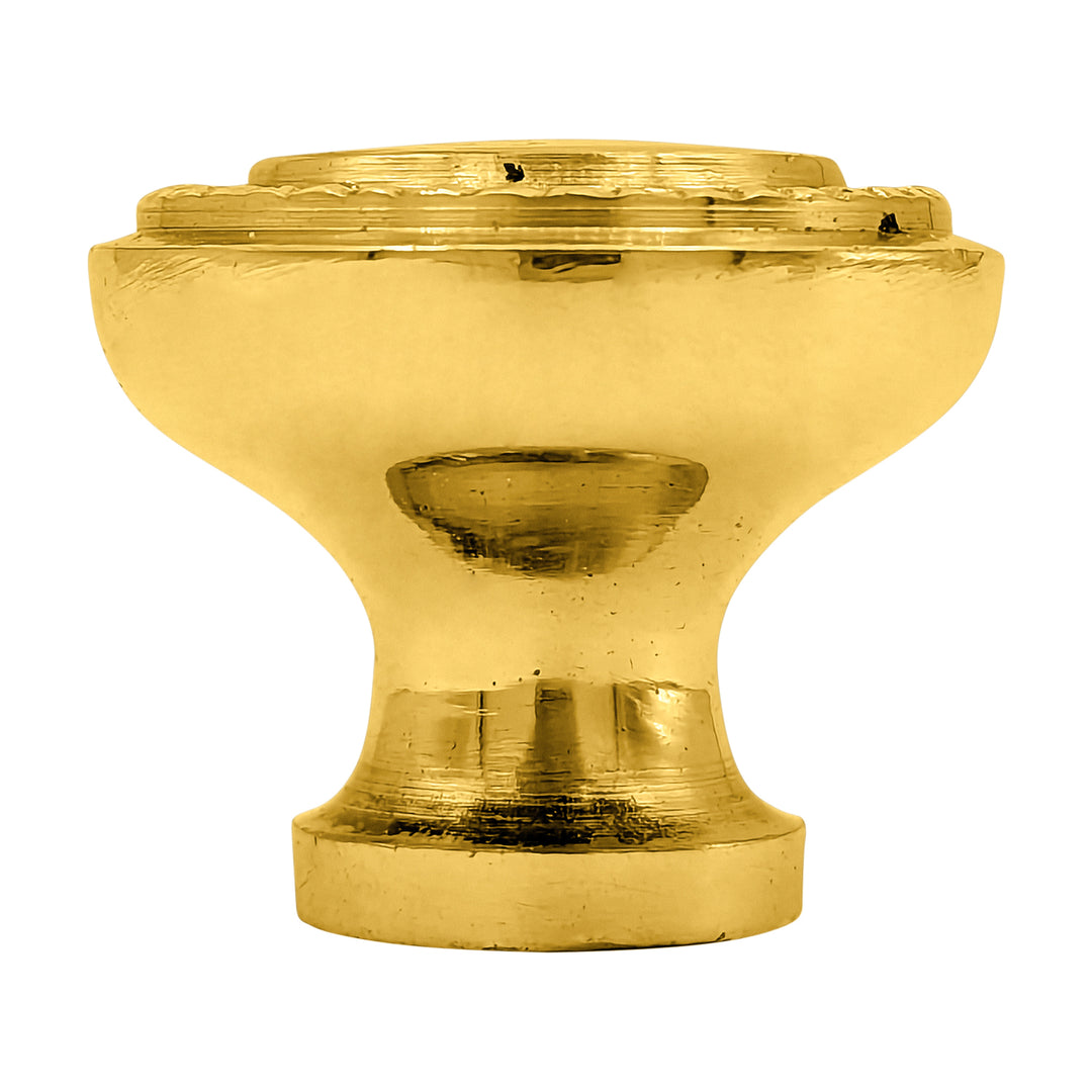1 1/4 Inch Solid Brass Beaded Round Cabinet & Furniture Knob