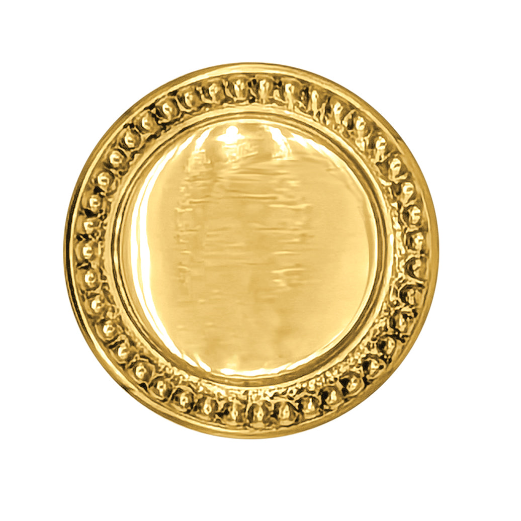 1 1/2 Solid Brass Beaded Round Cabinet & Furniture Knob