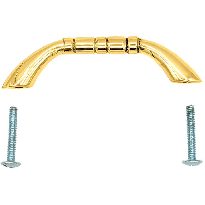4 3/4 Inch Overall (4 Inch c-c) Solid Brass Traditional Pull (Several Finishes Available)