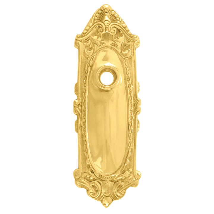 Ornate Victorian Long Solid Brass Backplate (Several Finishes Available)