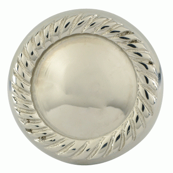 ##Antique Hardware## 1 1/4 Inch Solid Brass Round Georgian Roped Cabinet & Furniture Knob