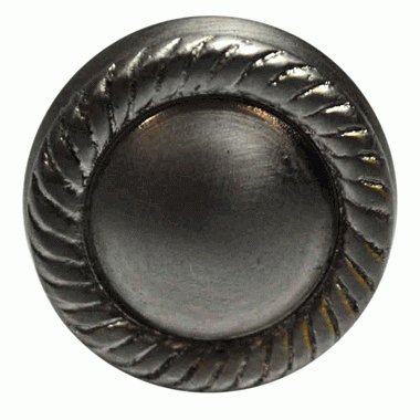 ##Antique Hardware## 1 1/4 Inch Solid Brass Round Georgian Roped Cabinet & Furniture Knob