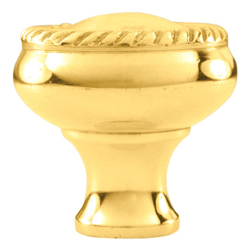 1 1/4 Inch Solid Brass Round Georgian Roped Cabinet & Furniture Knob