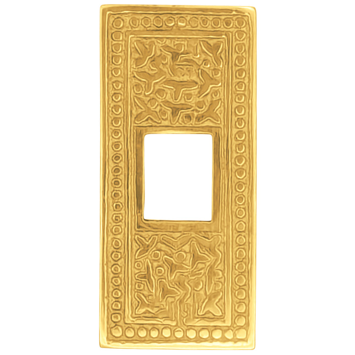 2 1/4 Inch Solid Brass Rice Pattern Pocket Door Strike Plate