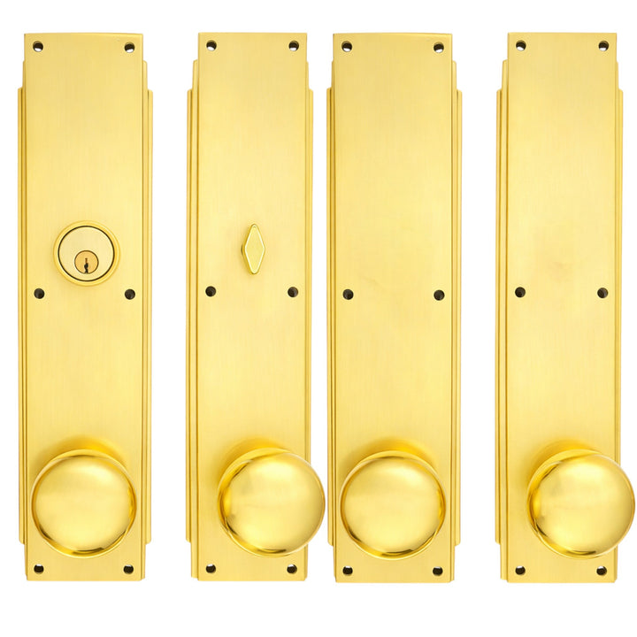 ##Antique Hardware## Skyscraper Double Door Entryway Set (Several Knob & Finish Options Available)